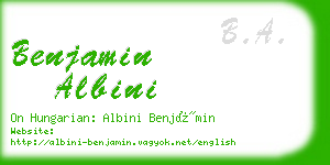 benjamin albini business card